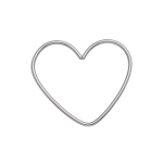 Silver Metal Heart Frame - 20 cm