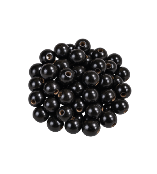 Black Wooden Beads - 1.4 cm