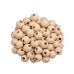 خرز خشبي طبيعي فاتح 1.4 سم