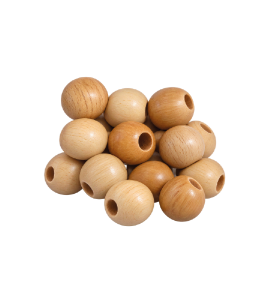 Wooden Beads - Medium Brown  2.4 cm