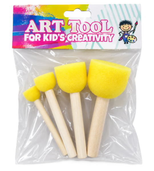 Four-Piece Stippling Foam Brush Set
