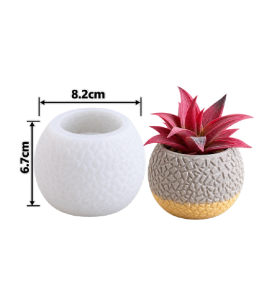 Textured Round Flower Pot Mold