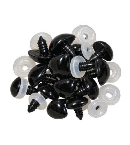 Black Plastic Safety Eyes with Washers