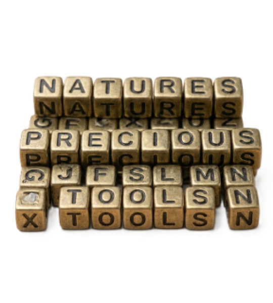 Gold Cube Alphabet Beads