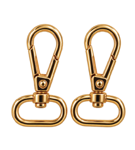 Gold Swivel Snap Hooks with Oval Loop