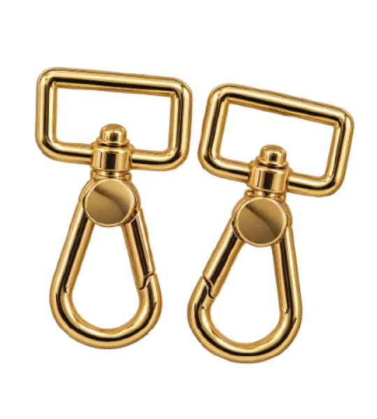 Gold Swivel Snap Hooks with Rectangular Loop