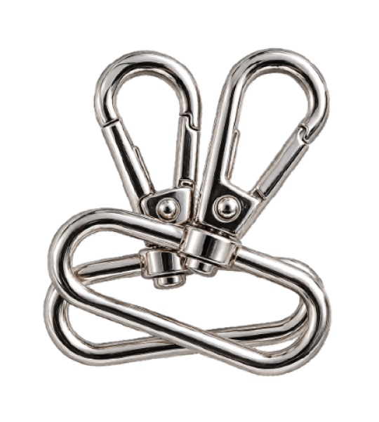 Silver Swivel Snap Hooks with Rectangular D-Ring