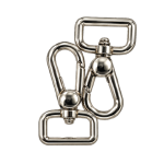 Silver Swivel Snap Hooks with Rectangular Loop