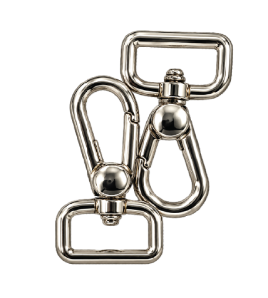 Silver Swivel Snap Hooks with Rectangular Loop