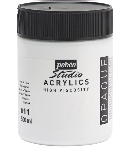 Pebeo Studio Acrylic Paint 500ml Titanium White