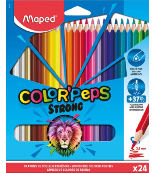Maped Color'Peps Strong Wood-Free Colored Pencils 24 Colors