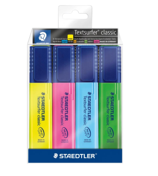 STAEDTLER Textsurfer Classic Highlighters 4 Pack