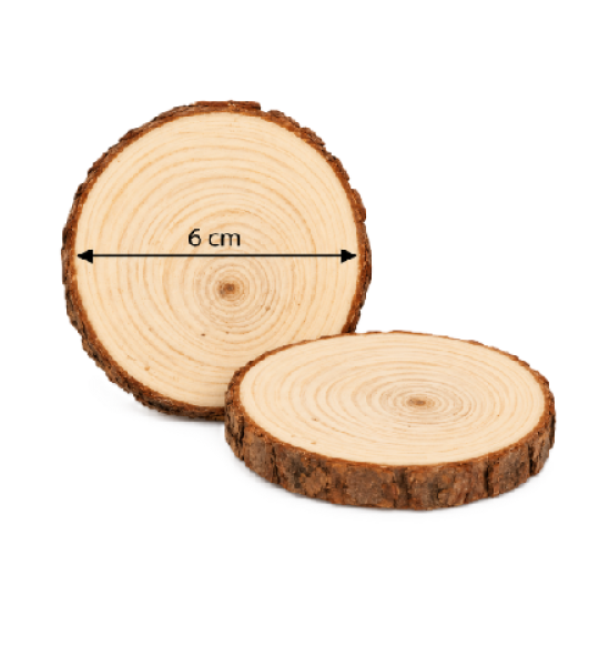 Natural Wood Slice Coasters 6 cm