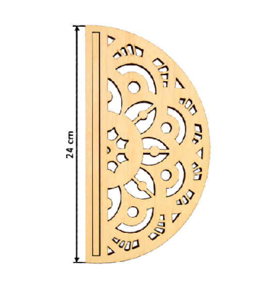 لوح خشبي زخرفي على شكل هلال 24 سم